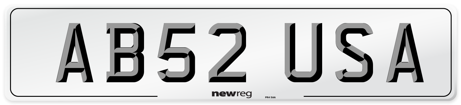 AB52 USA Number Plate from New Reg